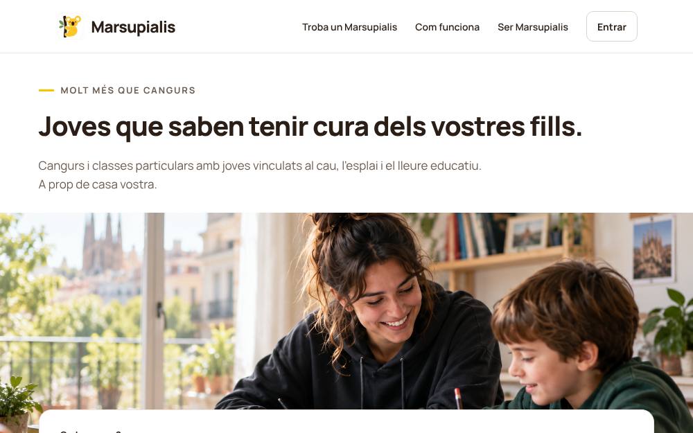 Portada de la web de Marsupialis