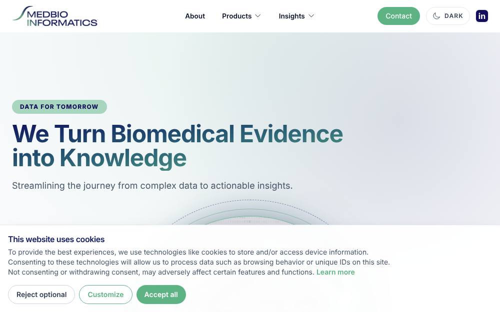 Portada de la web de Medbioinformatics