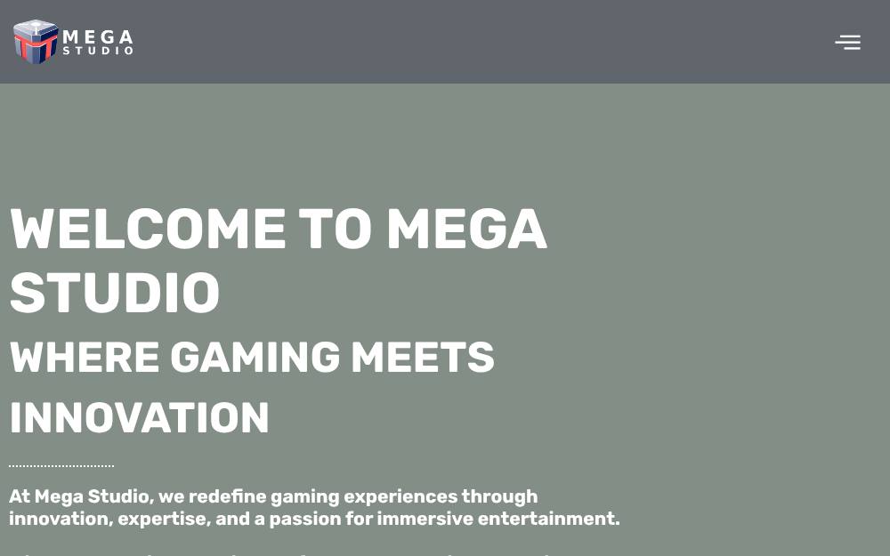 Portada de la web de Mega Studio