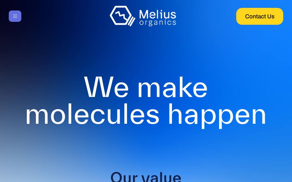 Portada de la web de Melius Organics