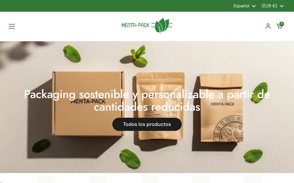 Portada de la web de Menta-Pack