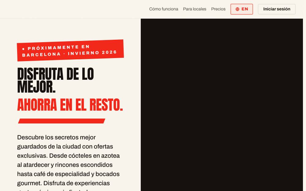Portada de la web de Menuverso/Duopass