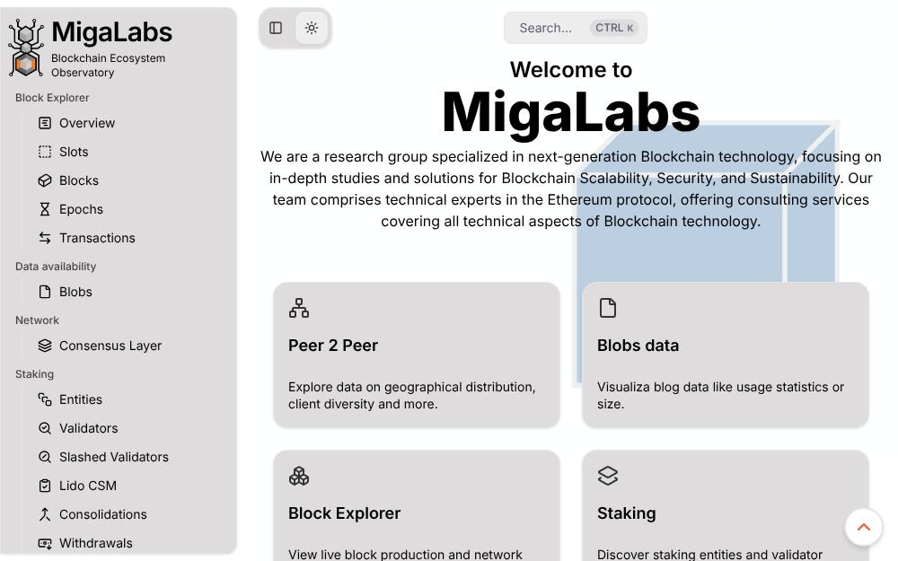 Portada de la web de Migalabs