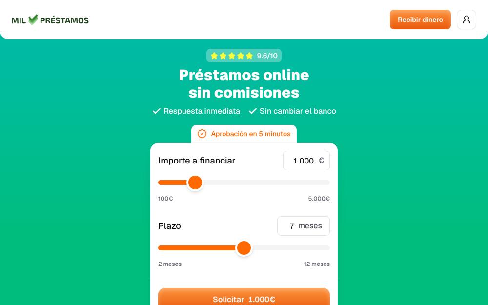 Portada de la web de Milprestamos