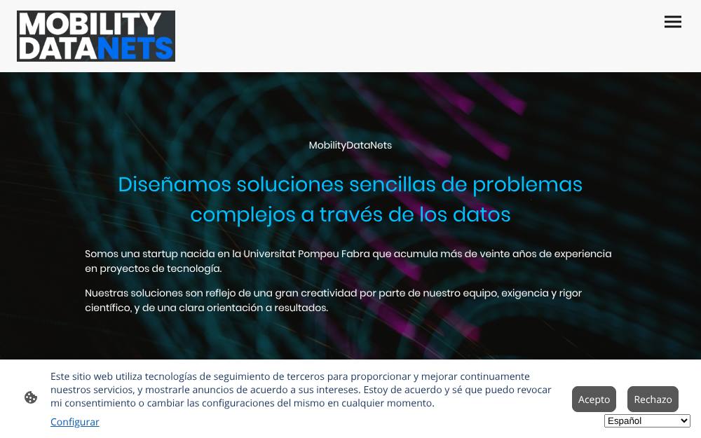 Portada de la web de Mobilitydatanets