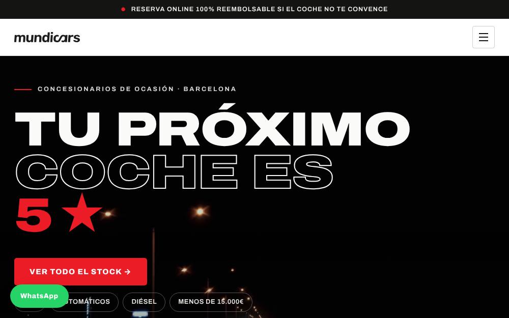 Portada de la web de Mundicars