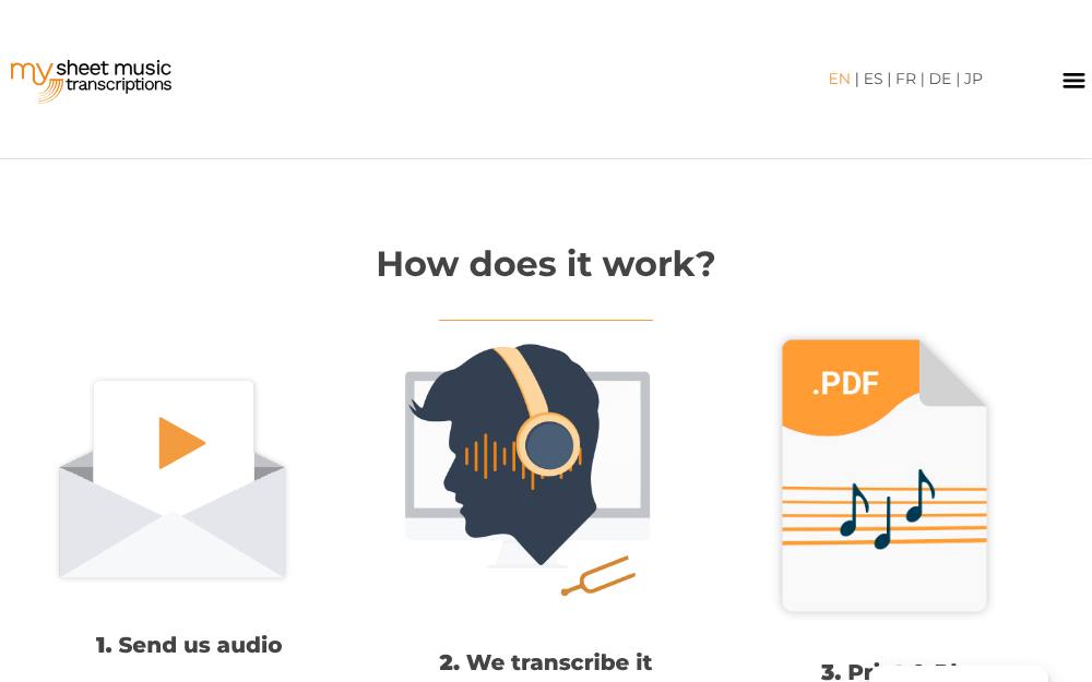 Portada de la web de My Sheet Music Transcriptions