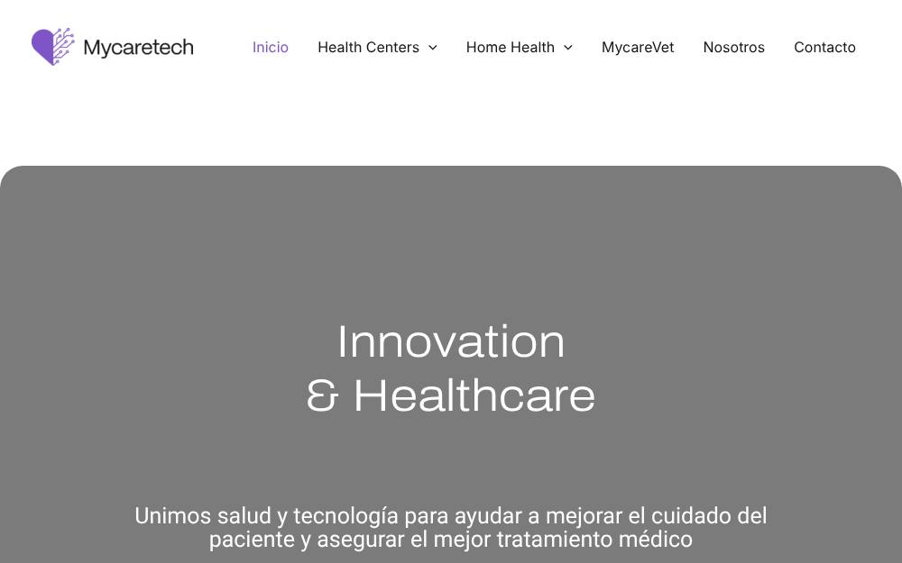 Portada de la web de Mycaretech