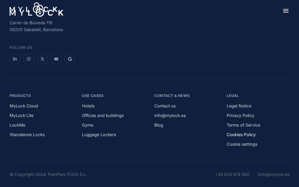Portada de la web de Mylock