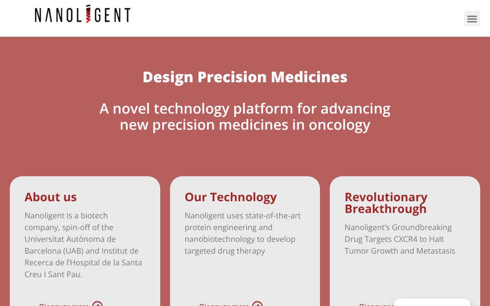 Portada de la web de Nanoligent
