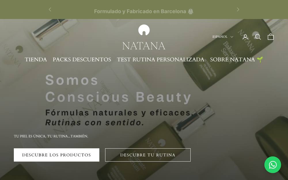 Portada de la web de Natana