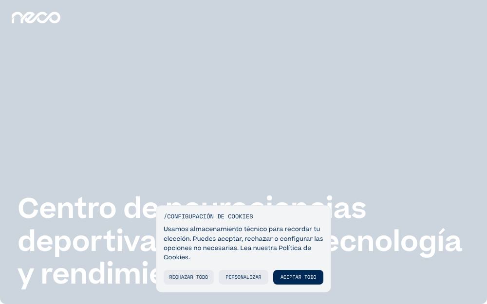Portada de la web de Neco Vision Sport