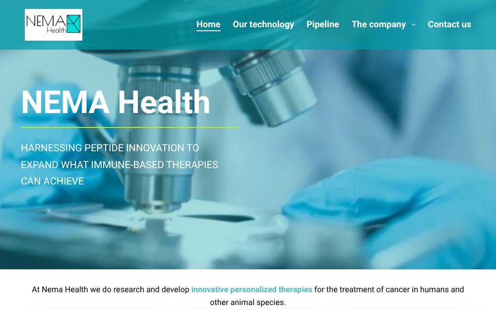 Portada de la web de Nema-Health