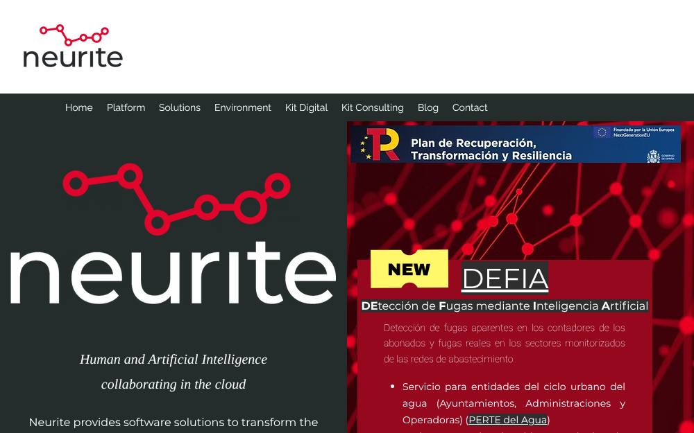 Portada de la web de Neurite Lab