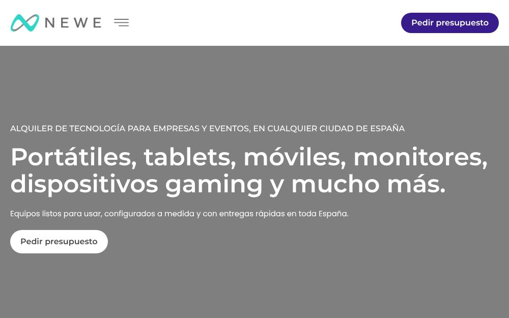 Portada de la web de Newe
