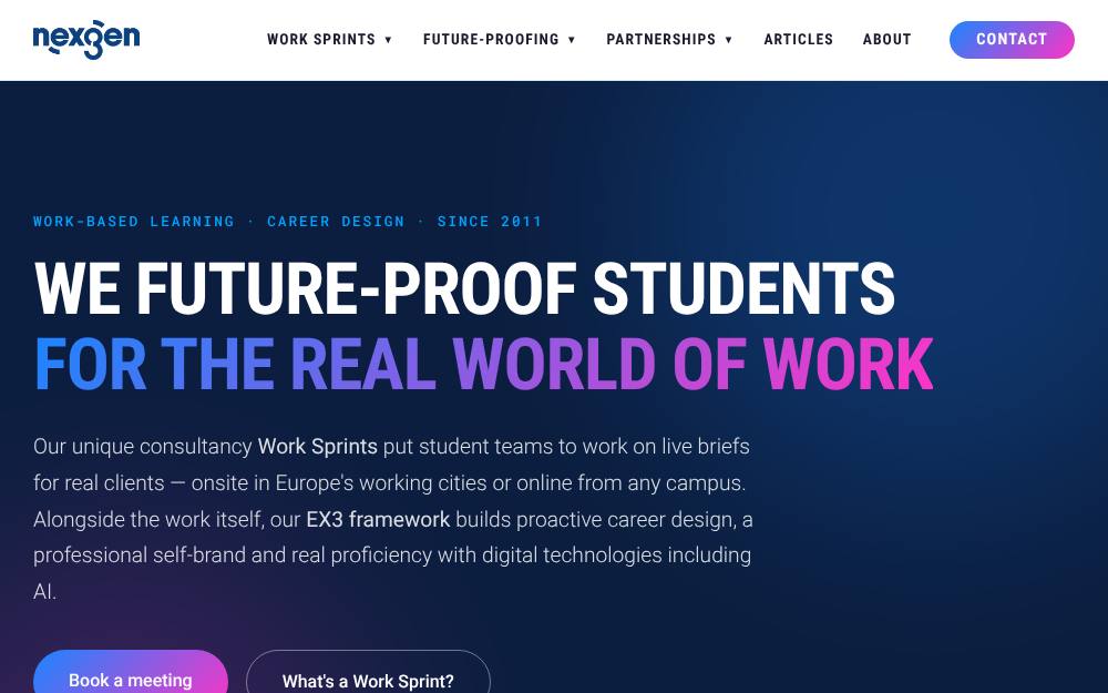 Portada de la web de Nexgencareers