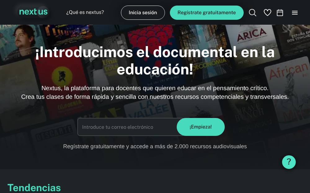 Portada de la web de Nextus