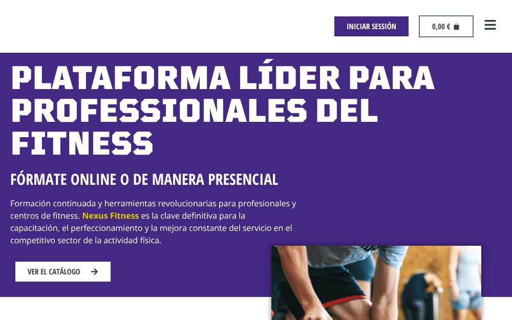 Portada de la web de Nexus Fitness