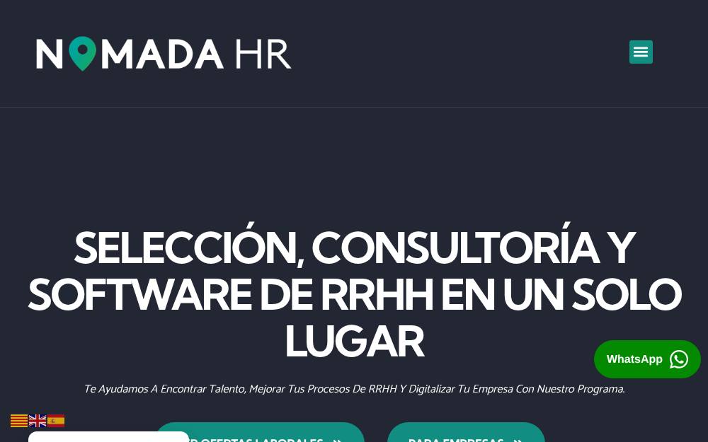 Portada de la web de Nomada Hr