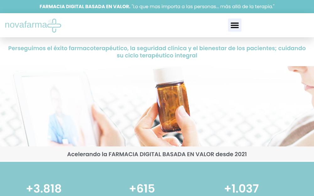 Portada de la web de Novafarma