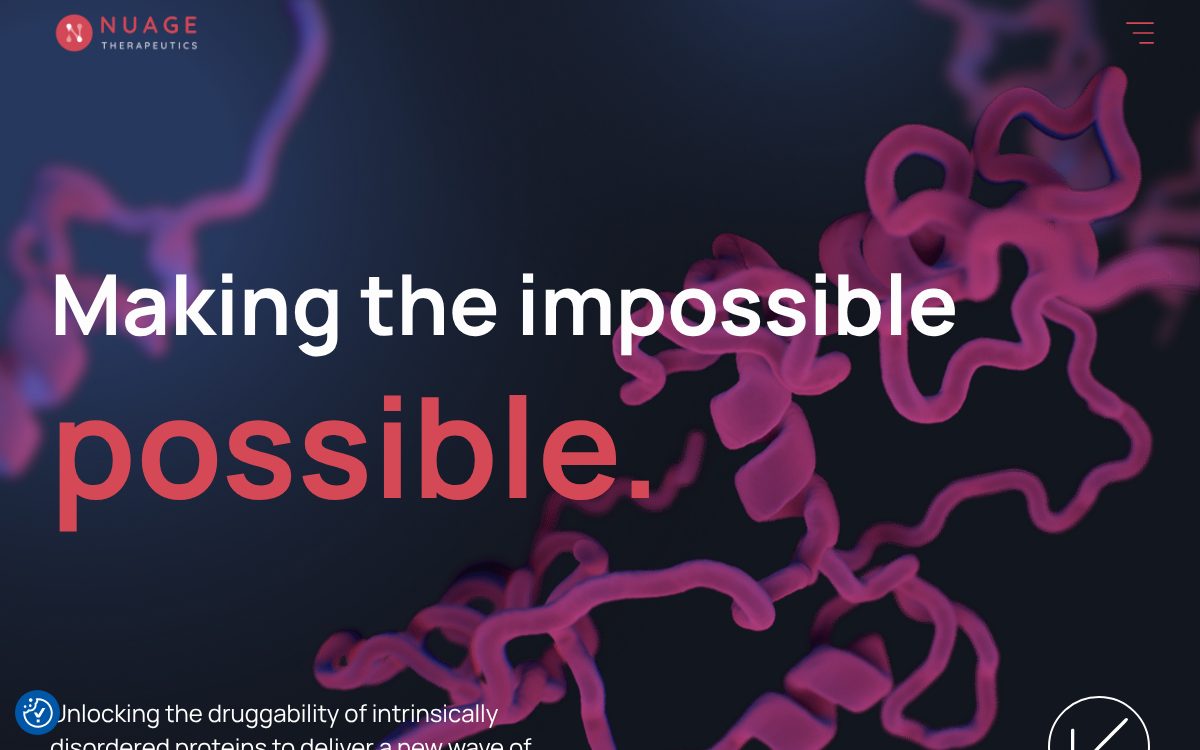 Portada de la web de Nuage Therapeutics