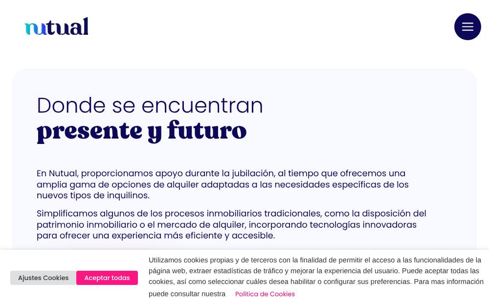 Portada de la web de Nutual