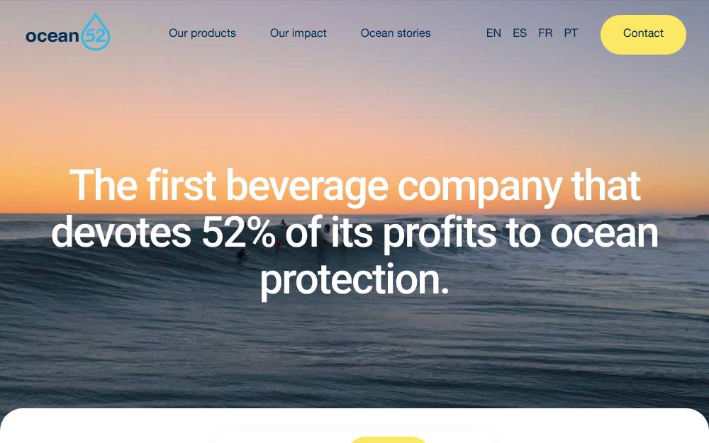 Portada de la web de Ocean 52