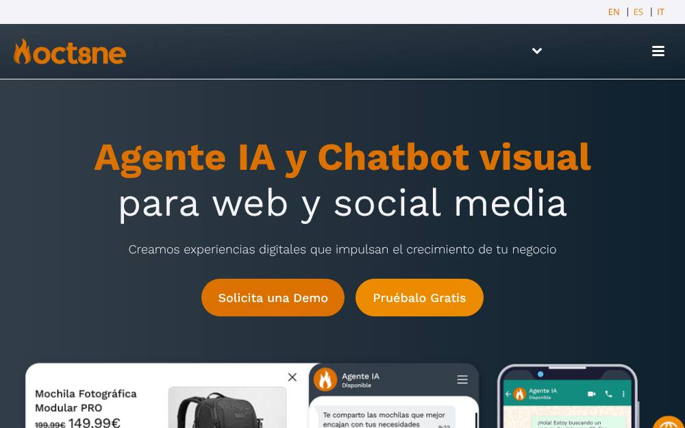 Portada de la web de Oct8Ne