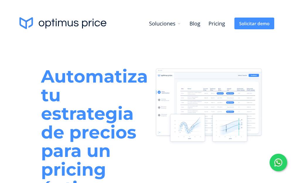 Portada de la web de Optimusprice