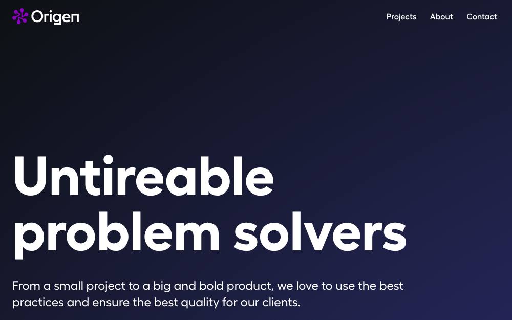 Portada de la web de Origen Studio Tech