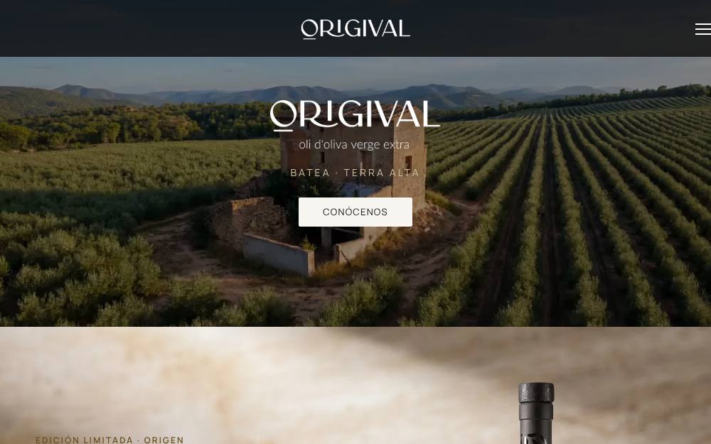 Portada de la web de Origival