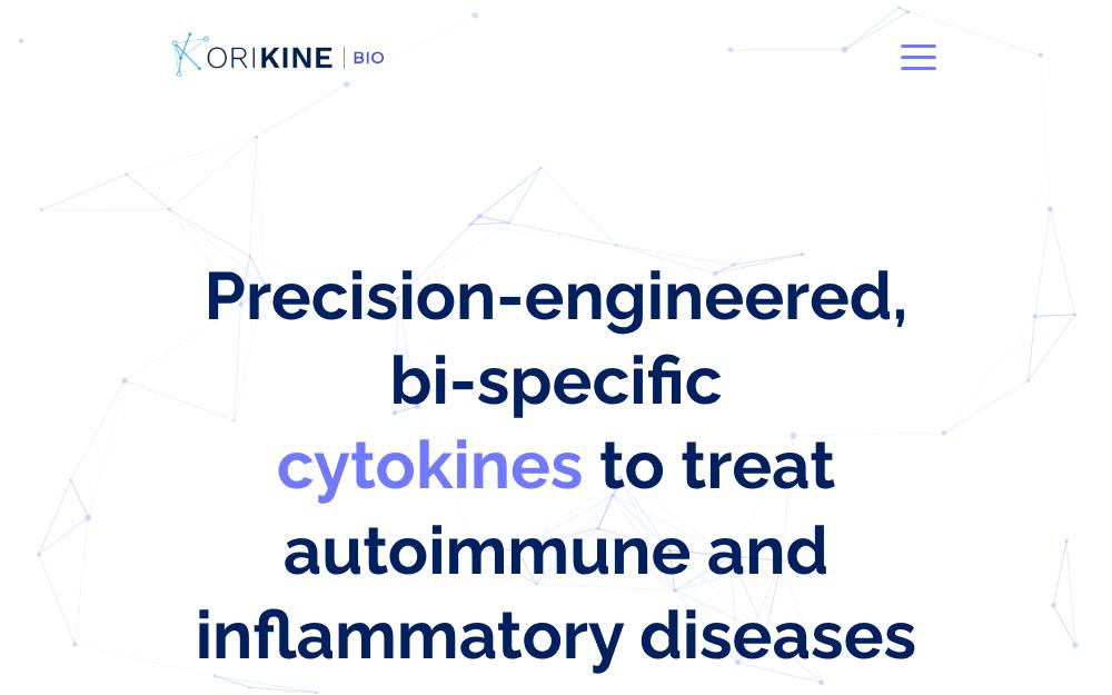Portada de la web de Orikine Bio