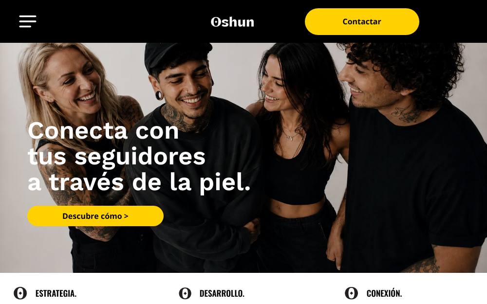 Portada de la web de Oshun