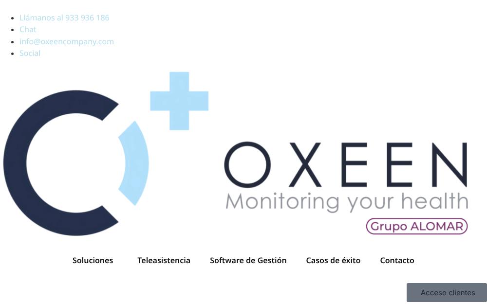Portada de la web de Oxeen