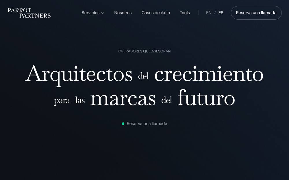 Portada de la web de Parrot Partners