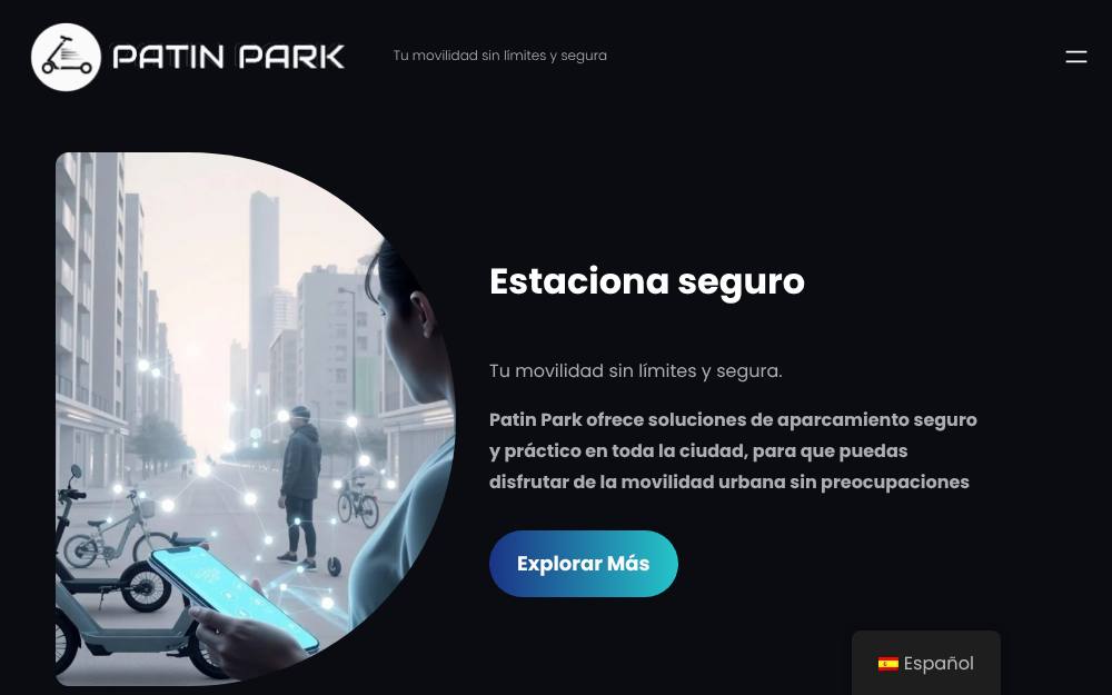 Portada de la web de Patin Parks.L.