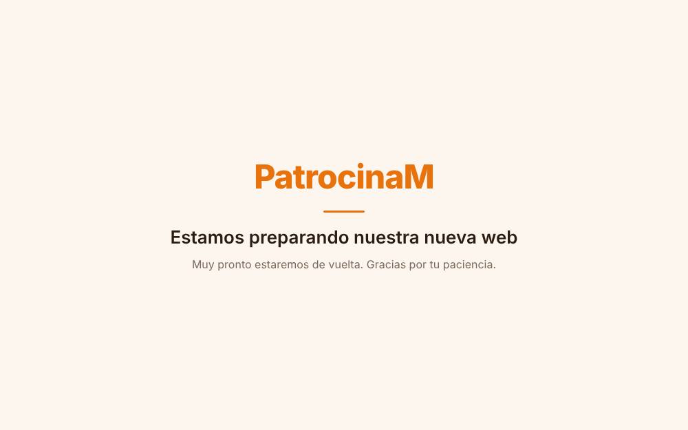 Portada de la web de Patrocinam
