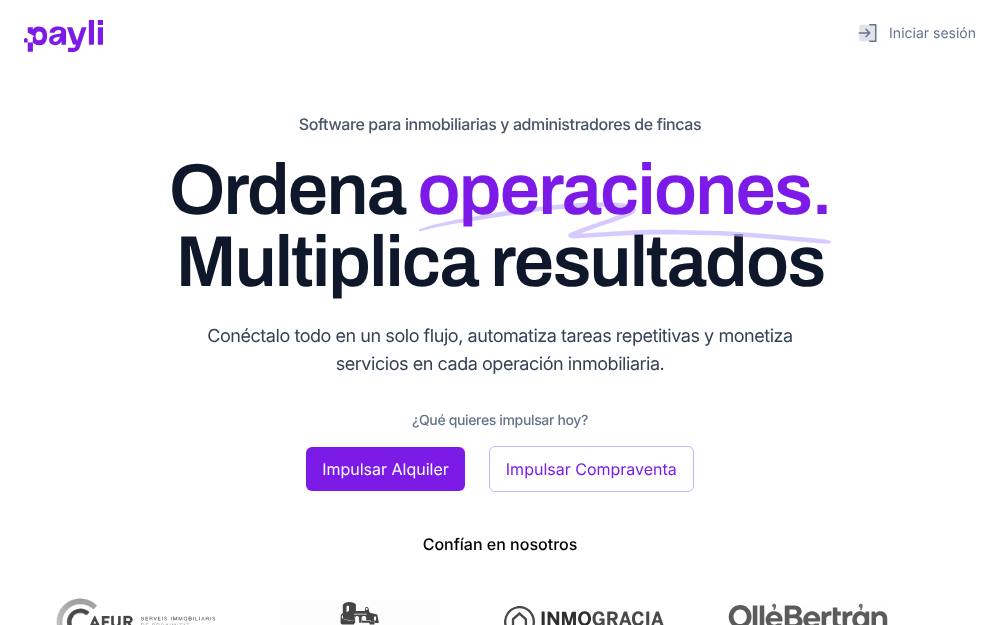 Portada de la web de Payli