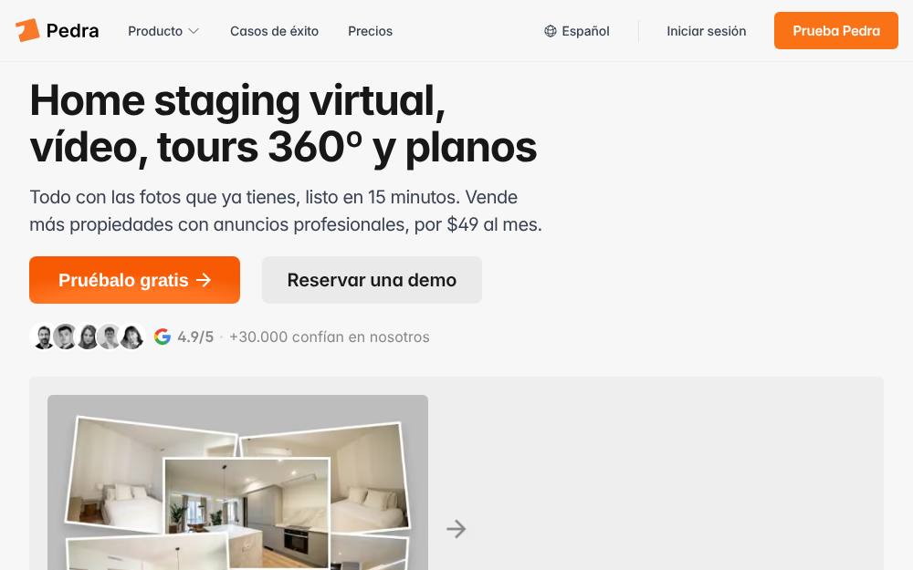 Portada de la web de Pedra