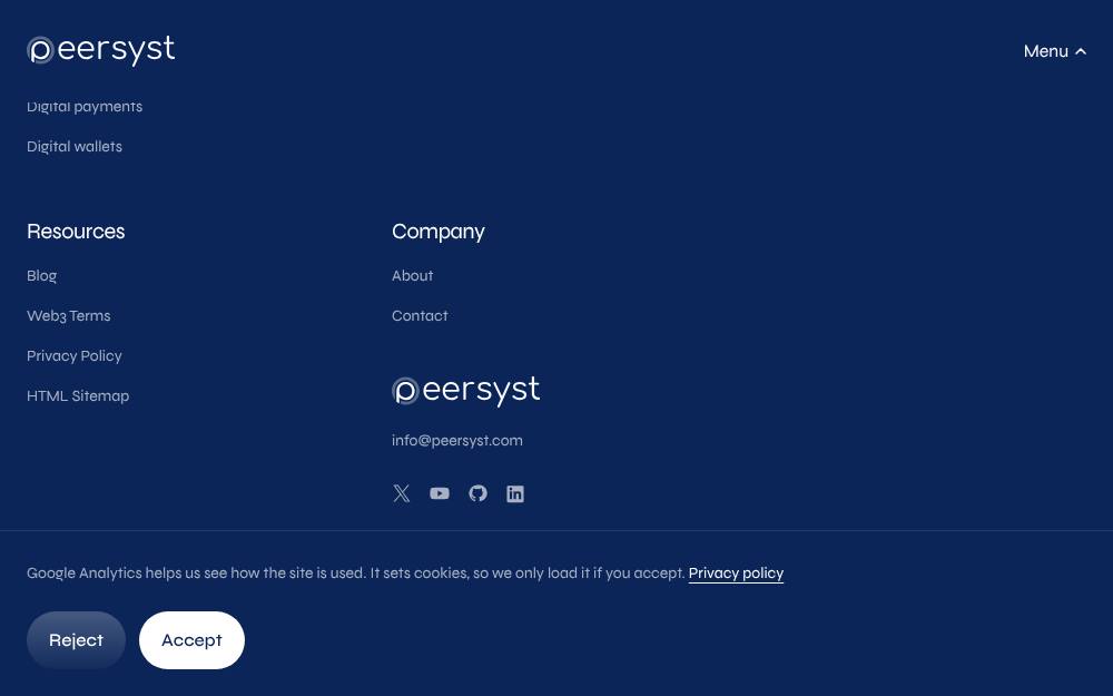 Portada de la web de Peersyst
