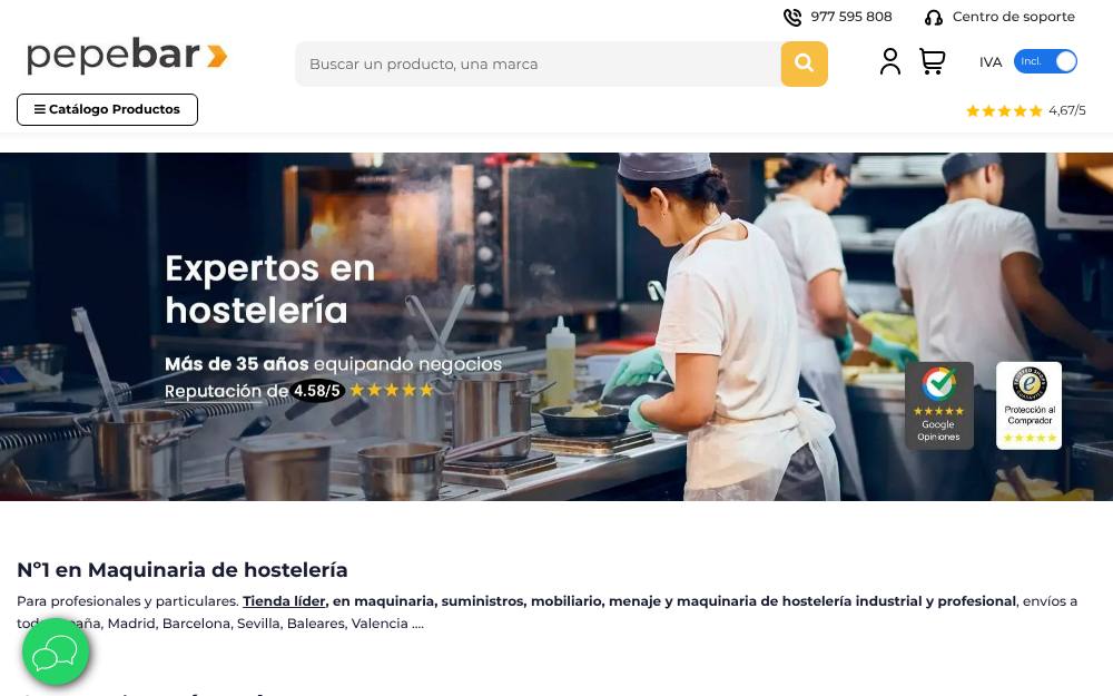 Portada de la web de Pepebar.Com
