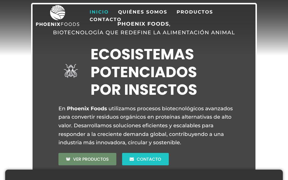 Portada de la web de Phoenix Foods