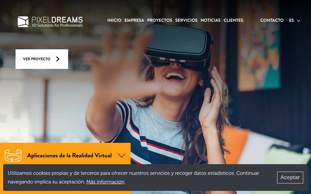 Portada de la web de Pixeldreams