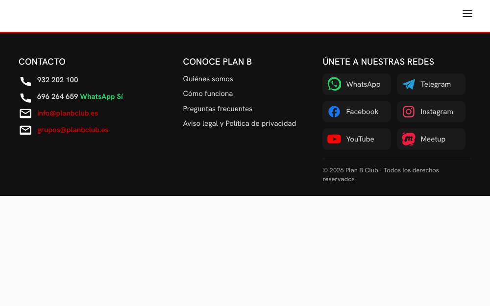 Portada de la web de Planb Club