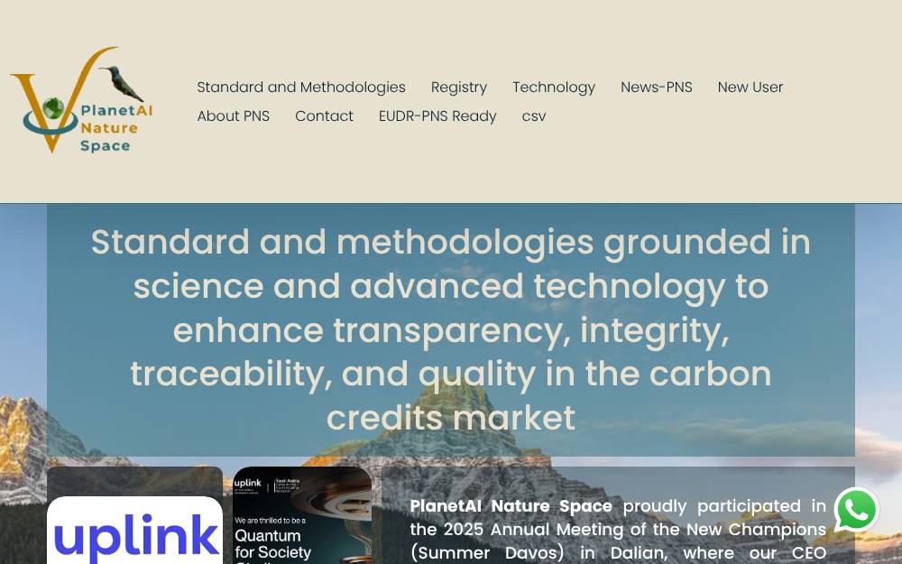 Portada de la web de Planetai Nature Space