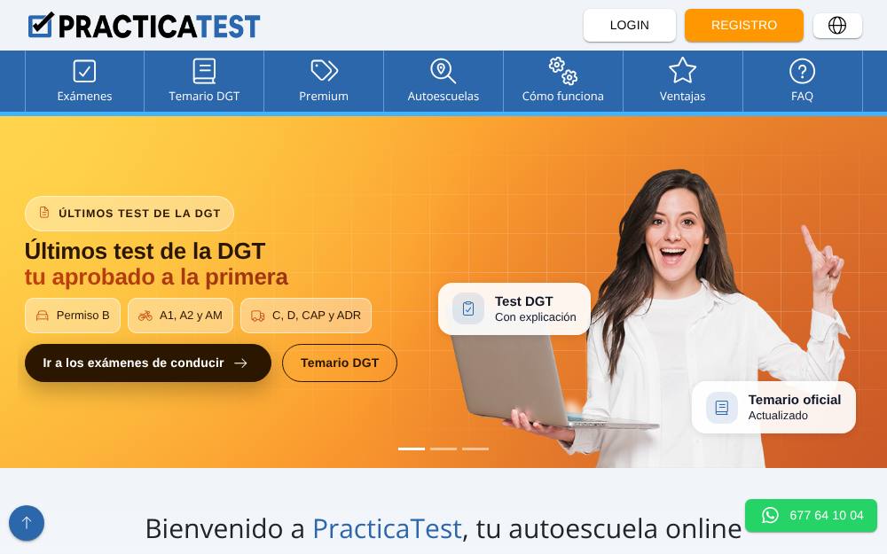 Portada de la web de Practica Test