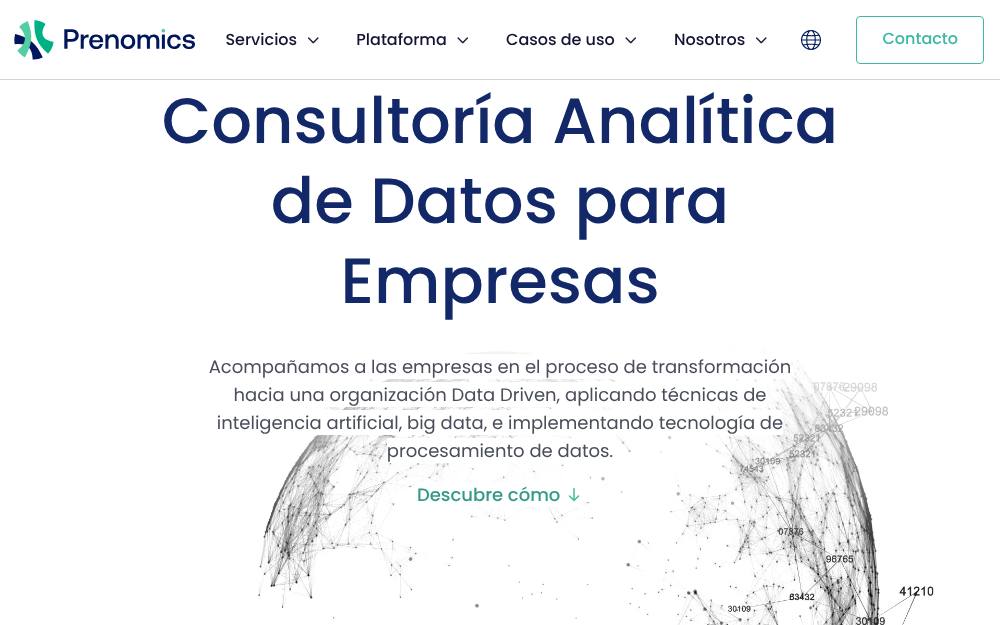 Portada de la web de Prenomics