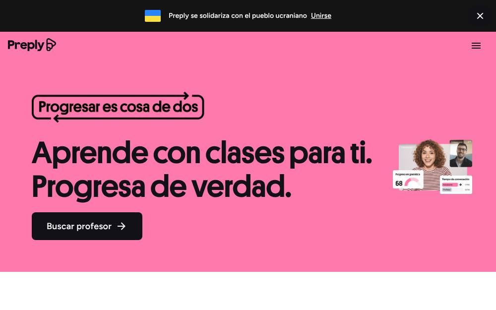 Portada de la web de Preply