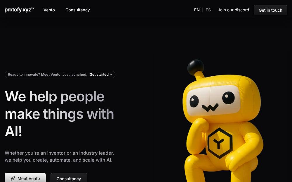 Portada de la web de Protofy