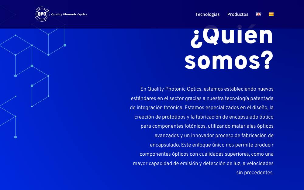 Portada de la web de Quality Photonic Optics (Qpo)